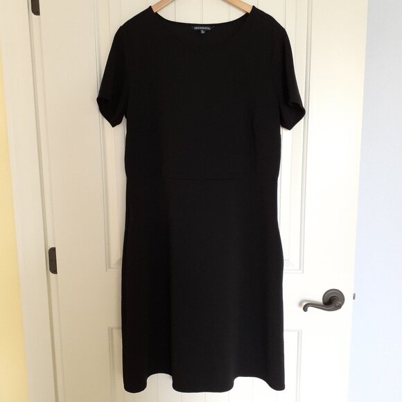 Travelsmith Short Sleeve Ribbed Midi Dress Black Size XL - Picture 1 of 13